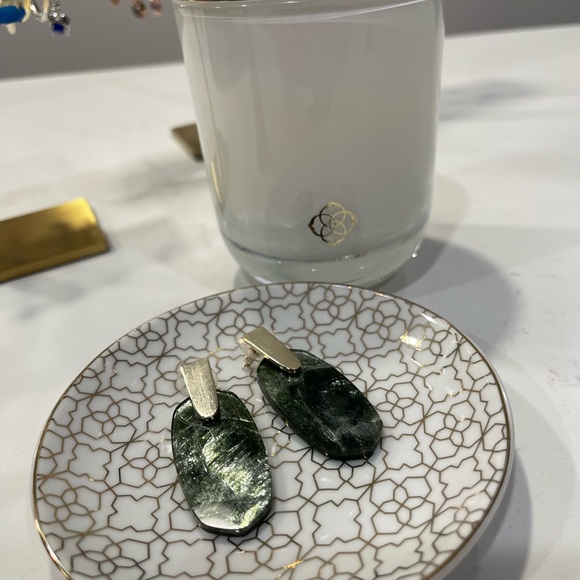 Out of Stock: Aragon Gold Drop Earrings in Sage Mica - Picture 2 of 4